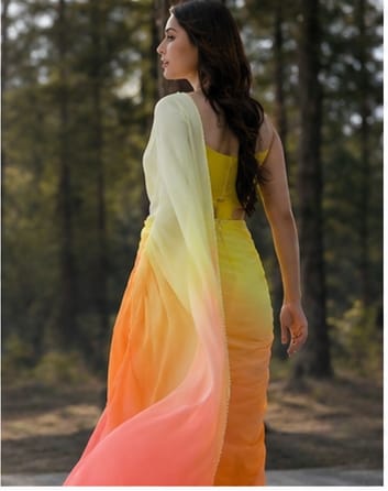 Georgette Printed Saree for Women (Multicolor, 6.3 m)